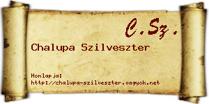 Chalupa Szilveszter névjegykártya