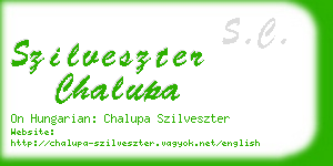 szilveszter chalupa business card